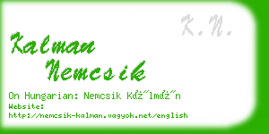 kalman nemcsik business card